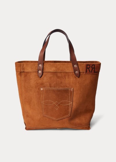 Bolsos De Mano Ralph Lauren Mujer Marrom - Ranch Suede - KWJDR4673